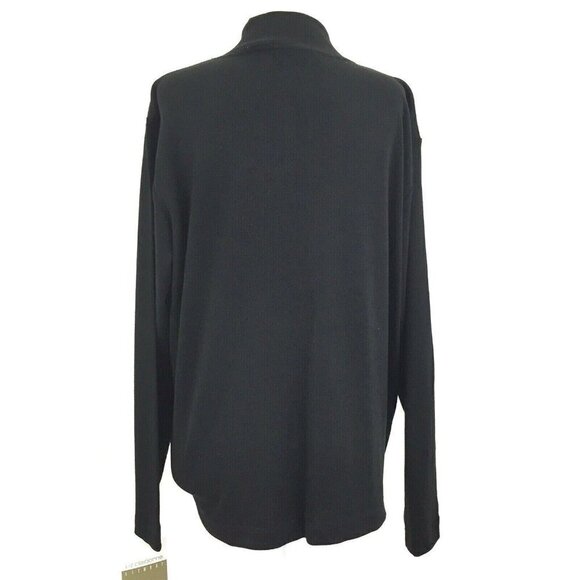 Liz Claiborne Women's Medium Long Sleeve 1/4 Zip Mock Neck Knit Top Black NEW - Picture 7 of 8